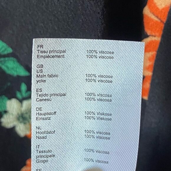 Maje Maxi Black Dress Floral Ruffle Long Sleeve Size S - Picture 9 of 11